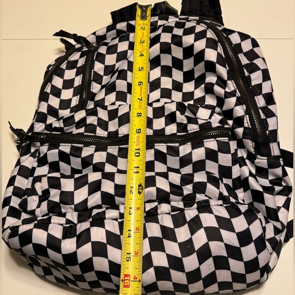 High End Black & White Checkered Women’s Padded Backpack Laptop Bag FIXED - Picture 8 of 9